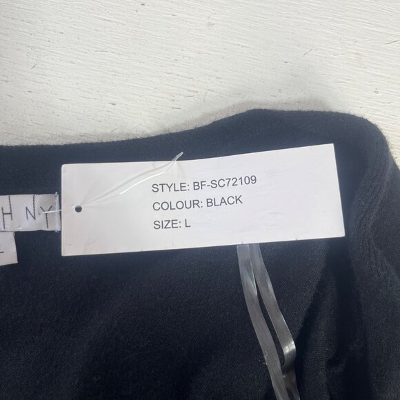 Birch NY Open Front Cardigan Sweater Womens Black Large New Gold Button Cuffs - Picture 9 of 10